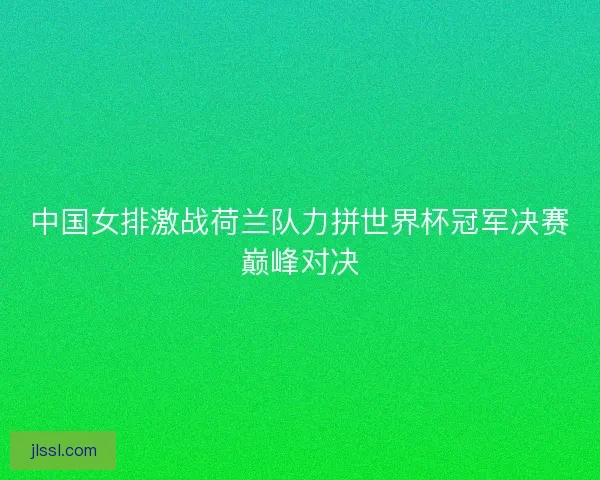 中国女排激战荷兰队力拼世界杯冠军决赛巅峰对决