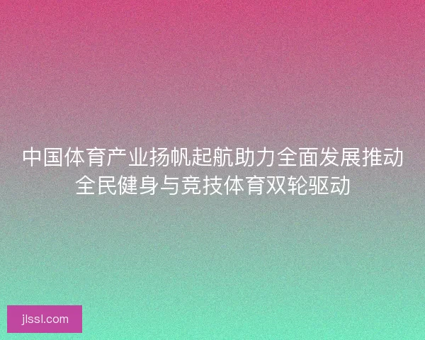 中国体育产业扬帆起航助力全面发展推动全民健身与竞技体育双轮驱动
